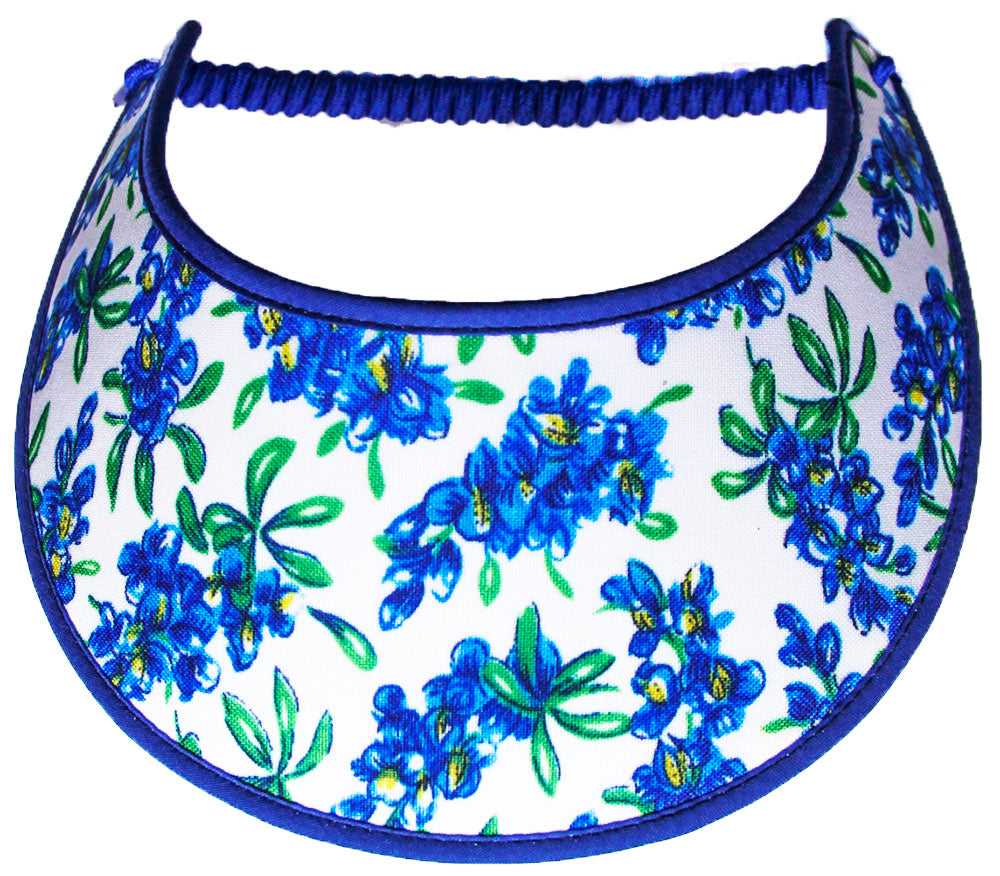 Ladies foam sun visor with Texas Bluebonnets