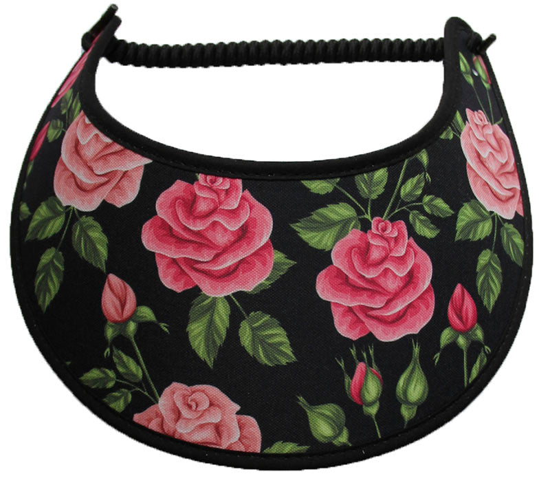Foam sun visor with pink and coral roses