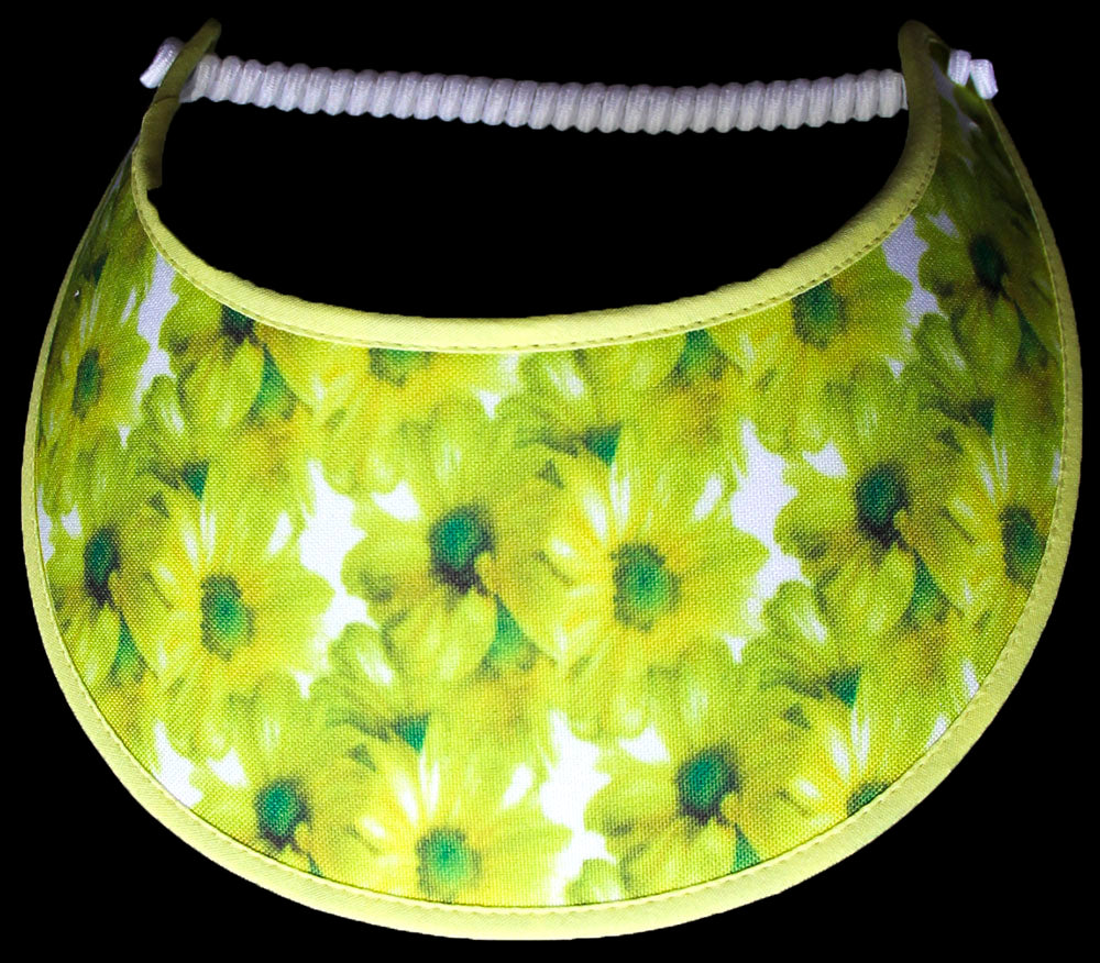 Sun Visor with Yellow Daisies and Yellow Trim