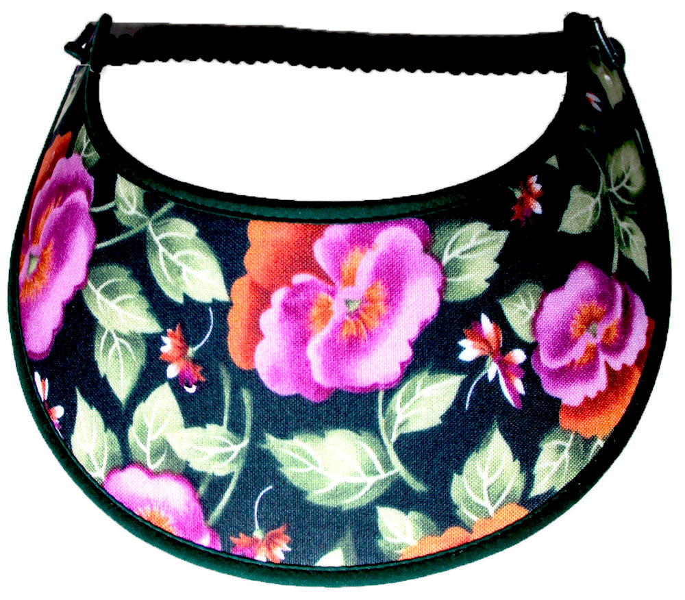 N540 Roses on Dark Green Sun Visor