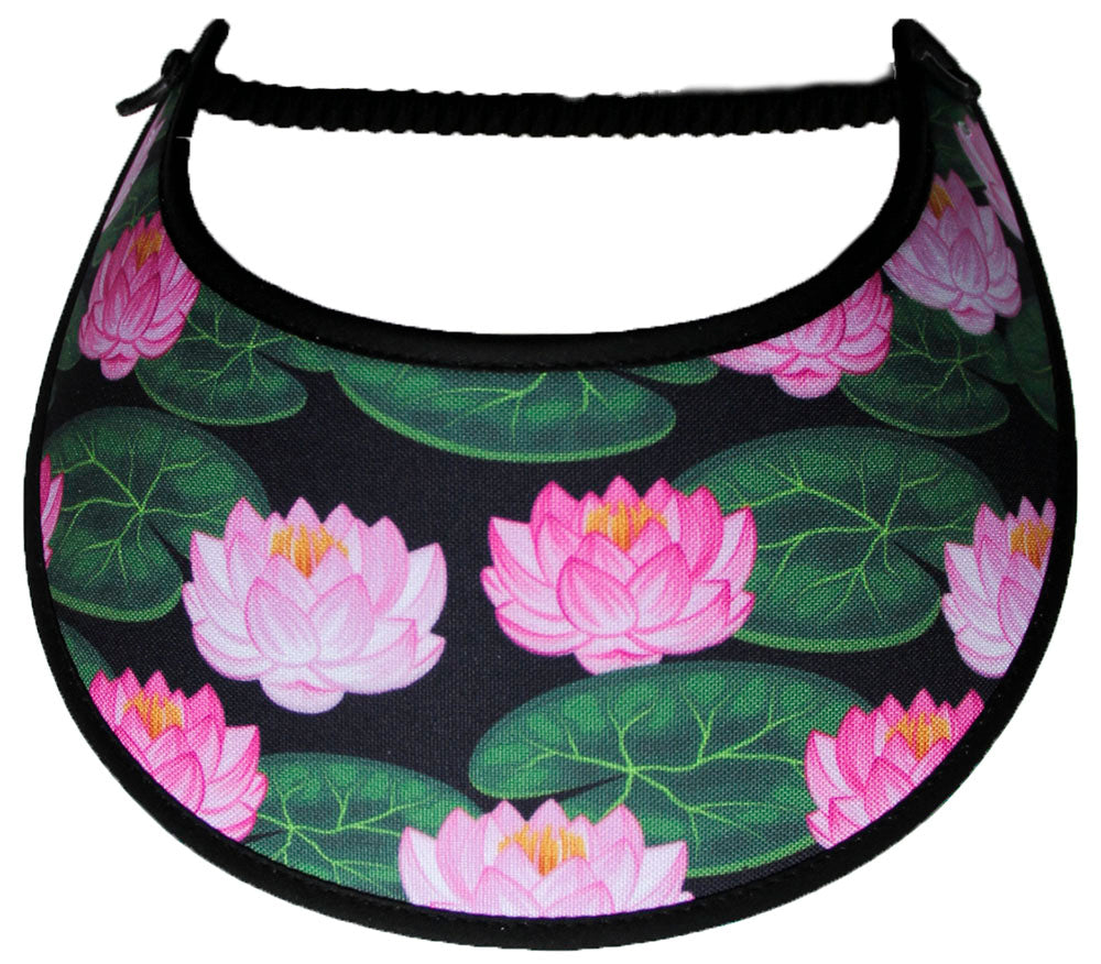 Ladies foam sun visor with pink water lilies