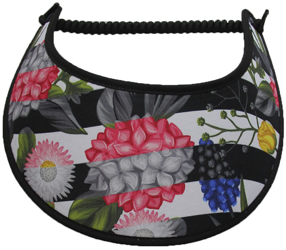 Ladies foam sun visor with various flowers and berries