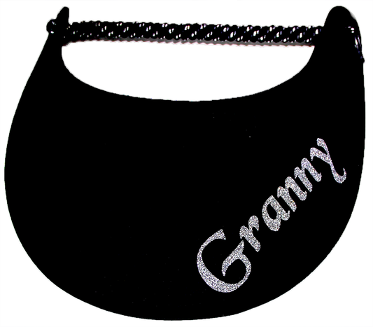 Foam sun visor with Grandma nickname Granny in silver bling