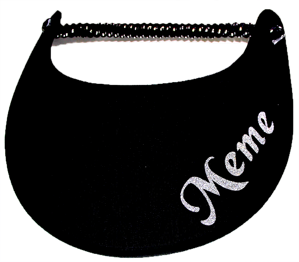 Foam sun visor with Grandma nickname Meme in silver: