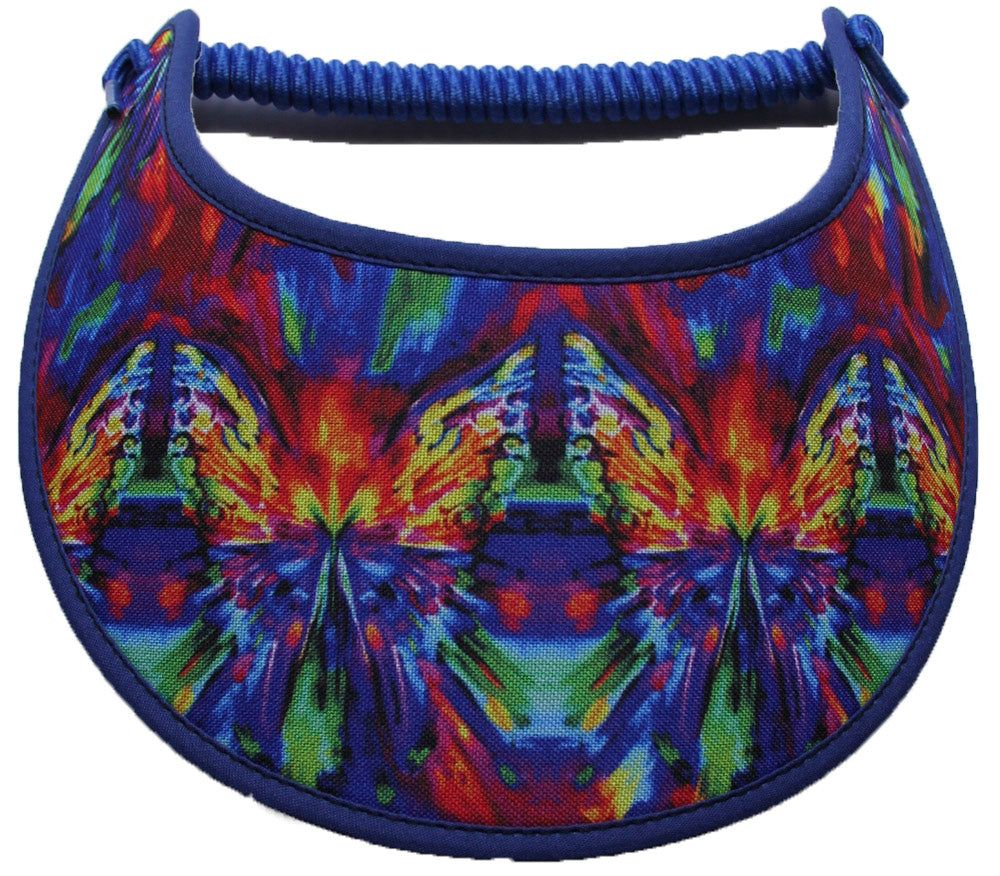 sun visor with abstract butterflies