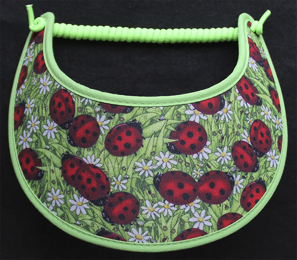 Foam sun visor with large lady bugs