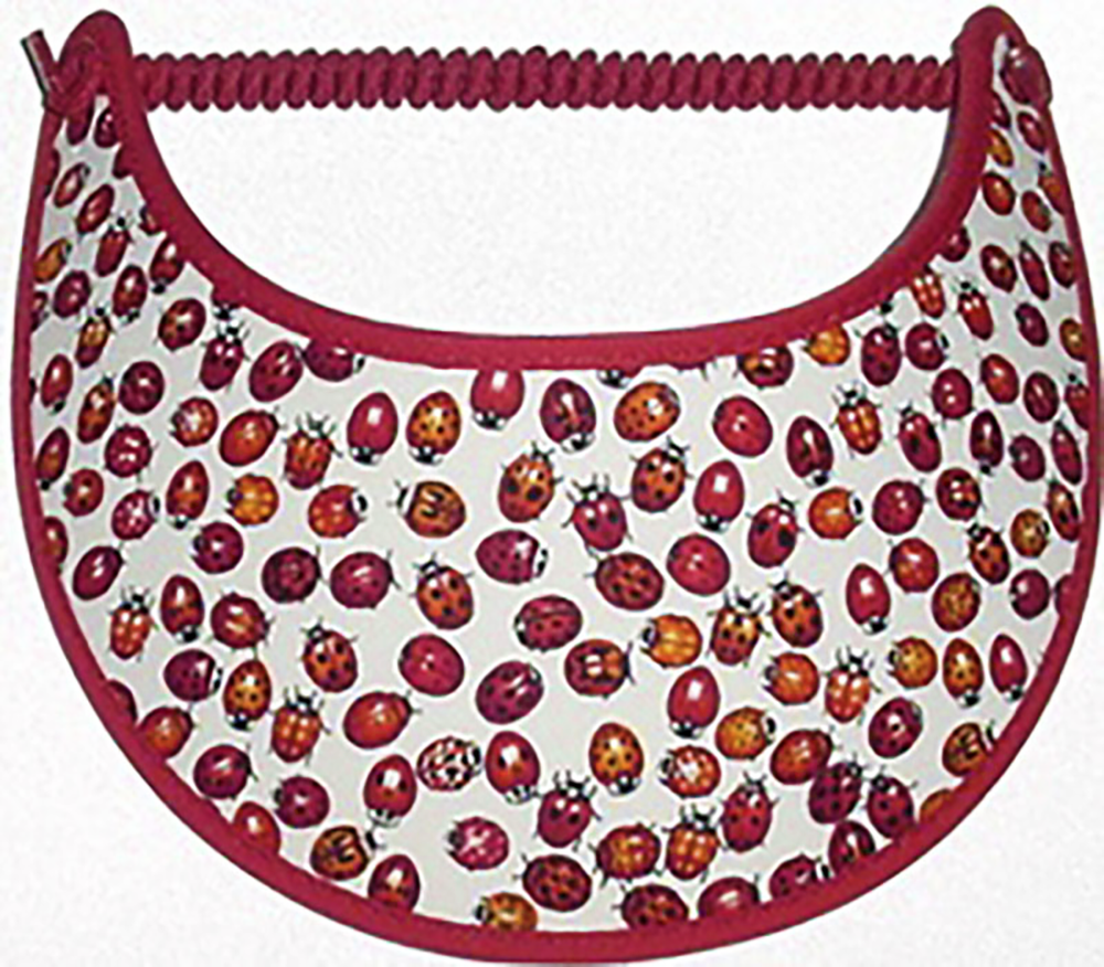 Foam sun visor with large lady bugs