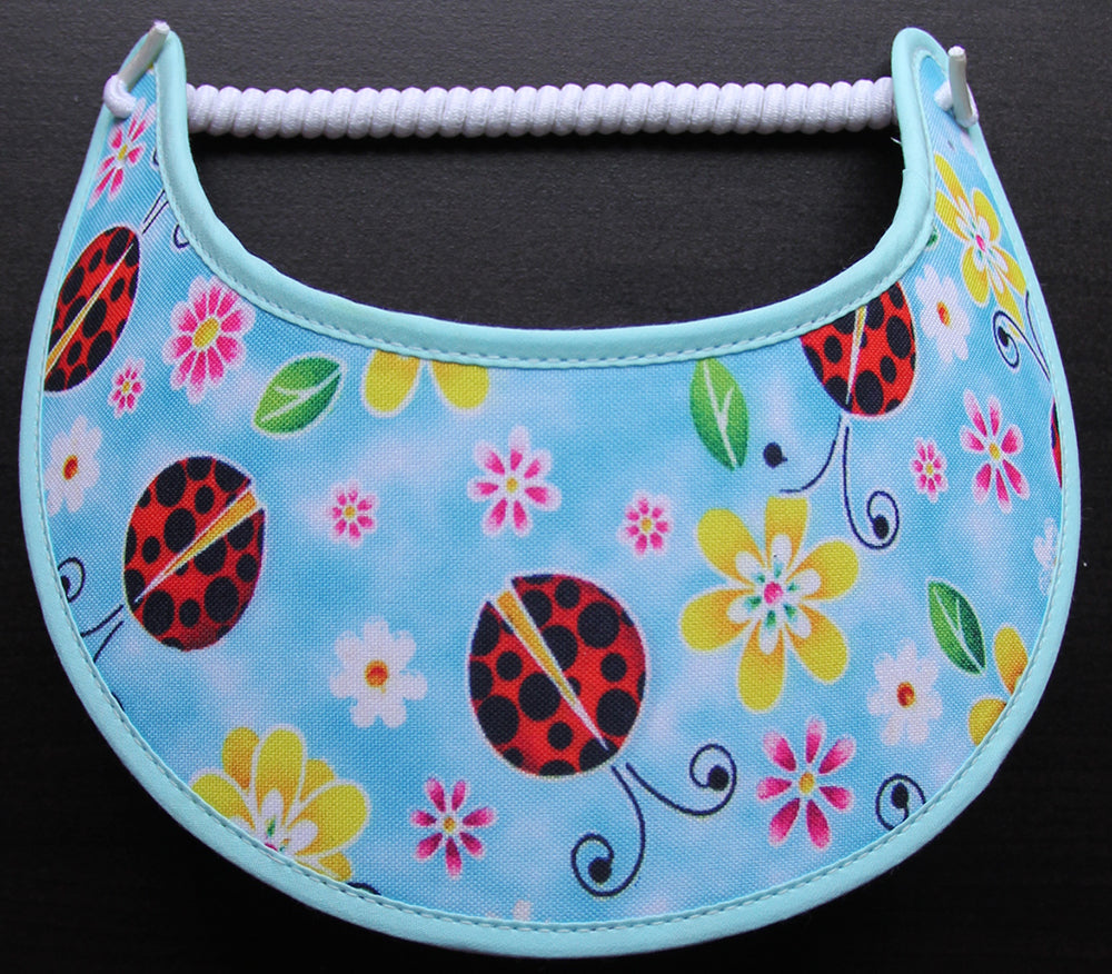 O230 Ladybugs on Aqua Sun Visor