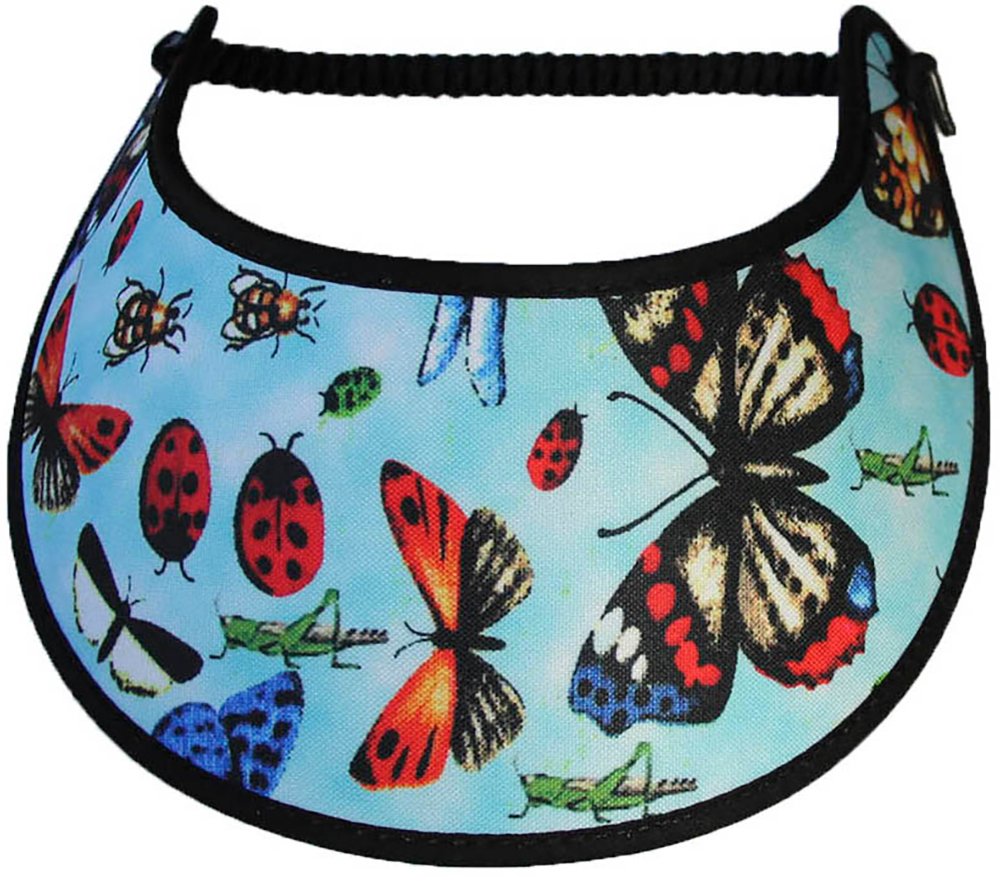 Foam sun visor with ladybugs & butterflies