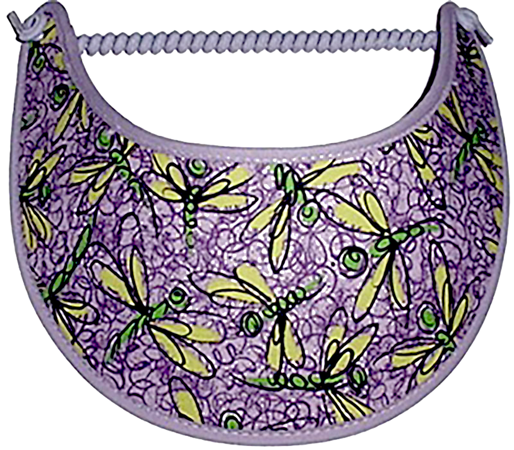 Foam sun visor with dragonflies on lavender
