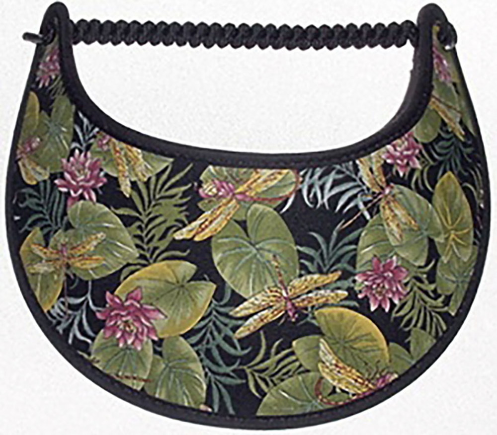 Foam sun visor with dragonflies, flowers & leaves