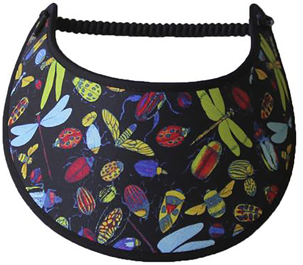 Foam sun visor with dragonflies & assorted bugs