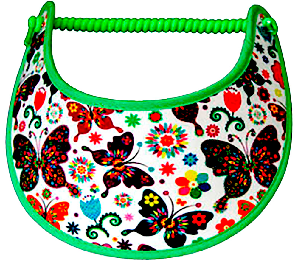 Foam sun visor with butterflies & flowers