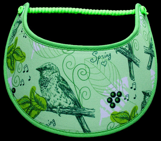Foam sun visor with birds singing: