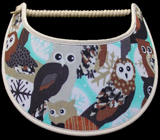 Ladies sun visor with Winter Owls
