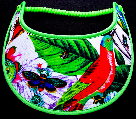 Redbird, bee, ladybug, & butterfly on leaves