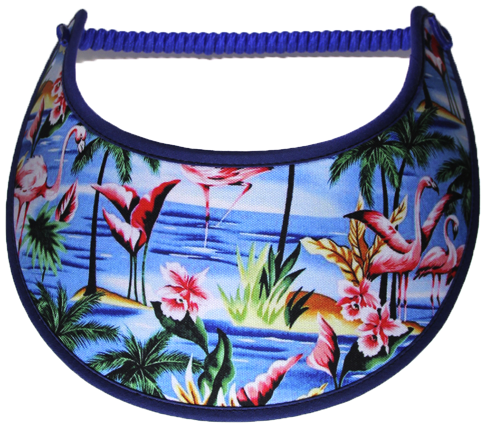 Foam sun visor with flamingo in blue waters