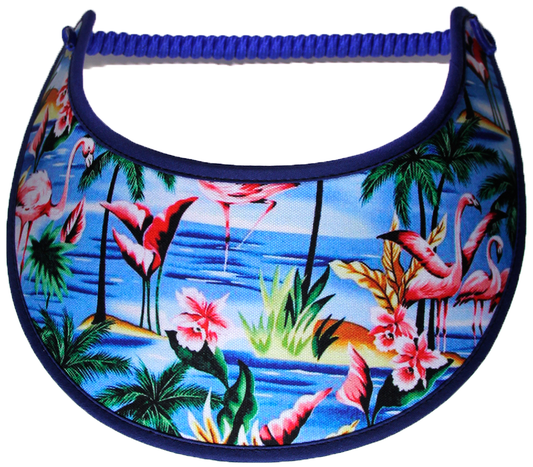 Foam sun visor with flamingo in blue waters