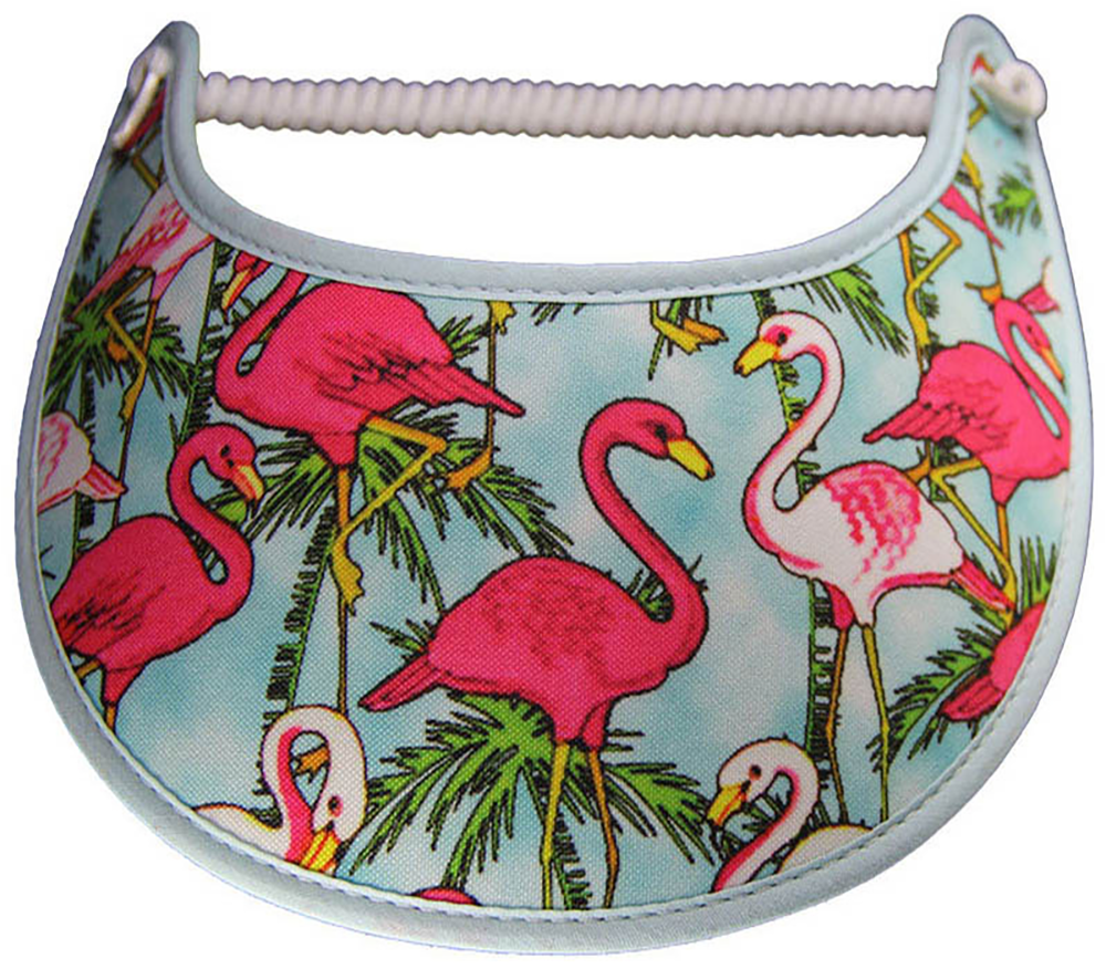 Foam sun visor with flamingoe in aqua waters