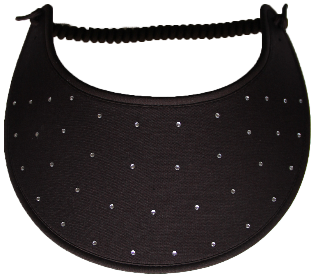 Foam Sun Visor with rhinestones on brown