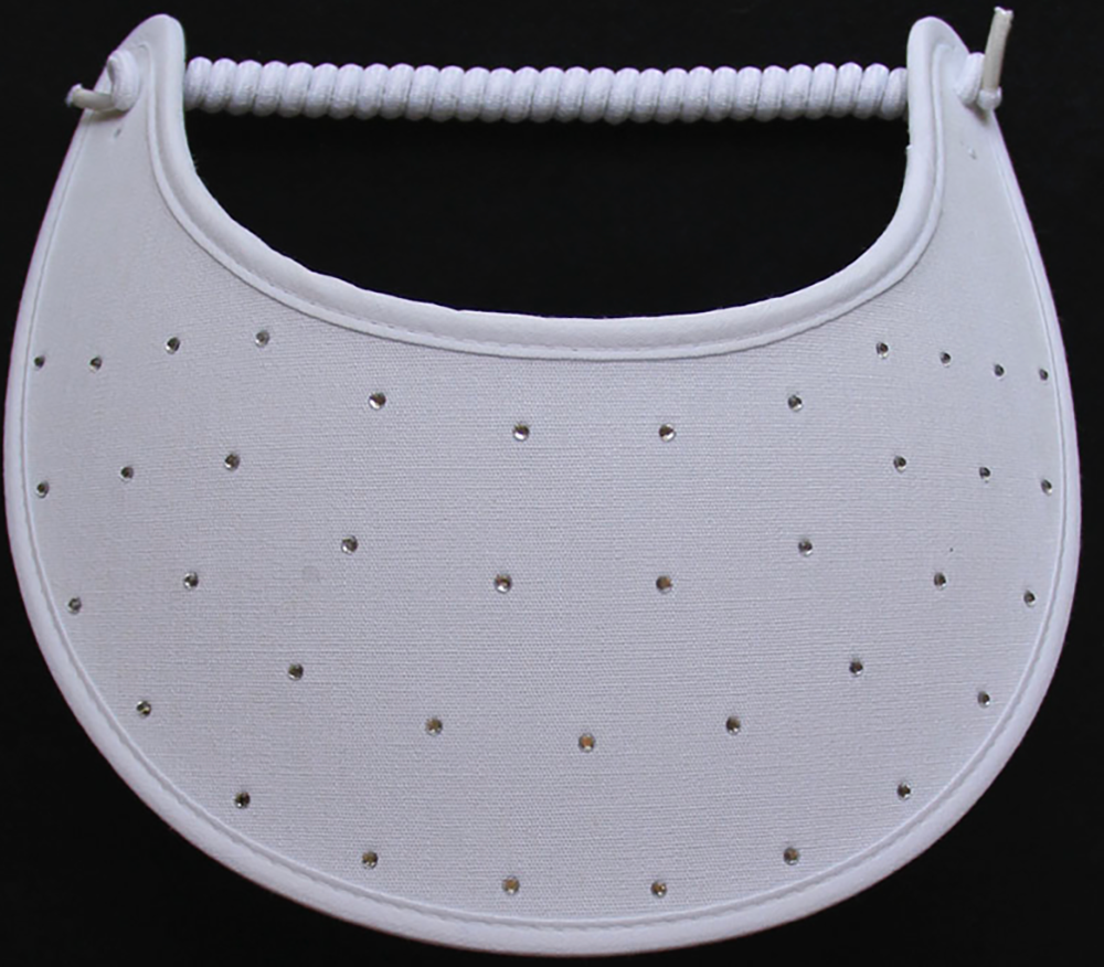 Foam Sun Visor with rhinestones on white