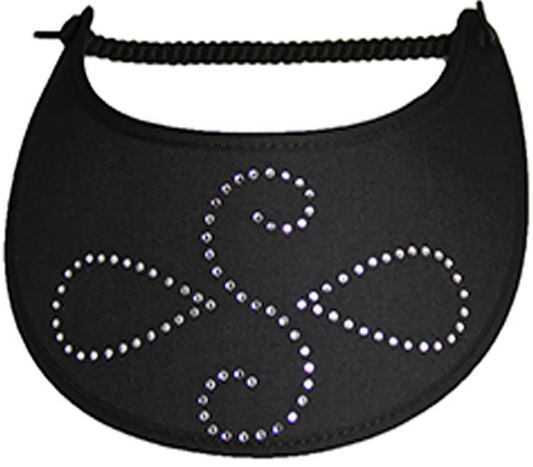 Foam Sun Visor with rhinestone design on black