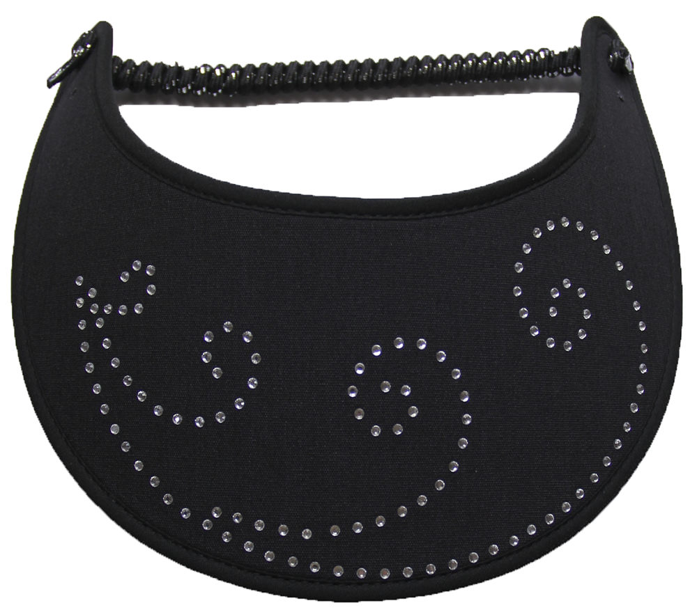 Foam Sun Visor with rhinestone on black