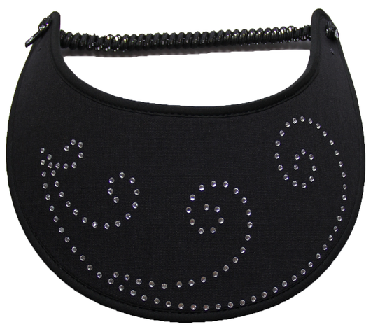 Foam Sun Visor with rhinestone on black