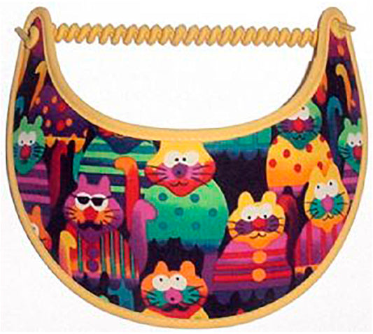 Foam sun visor with assorted funny cats
