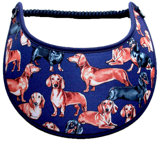 Foam sun visor with Dachshunds on Blue