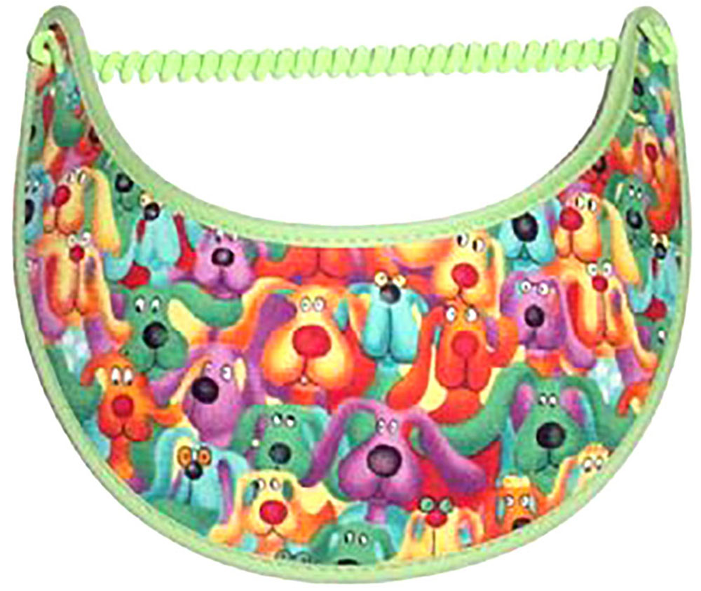 Foam sun visor with colorful dogs