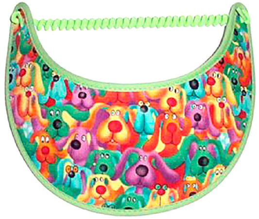 Foam sun visor with colorful dogs