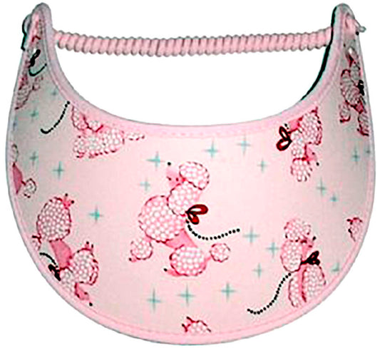 Foam sun visor with poodles on pink