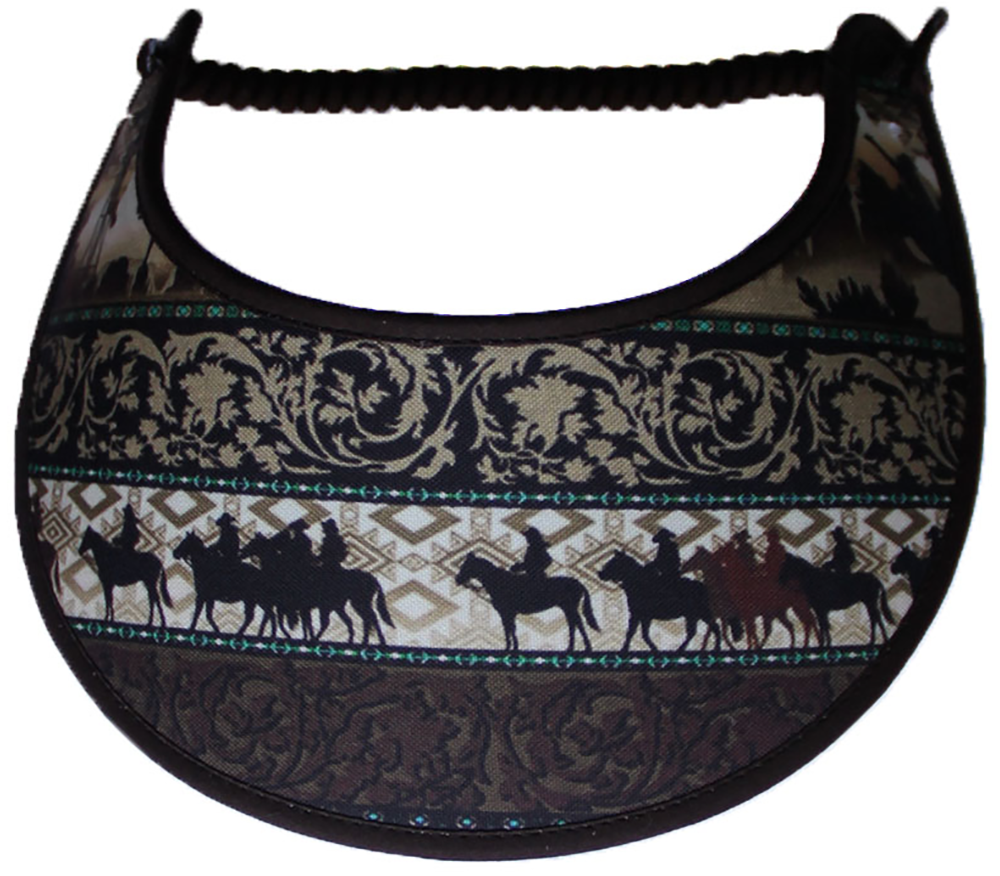 Ladies foam sun visor, horse riders with a touch of aqua