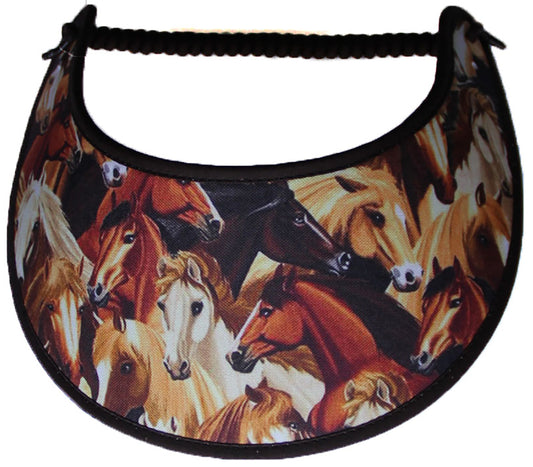 Ladies sun visor with a large herd of horses