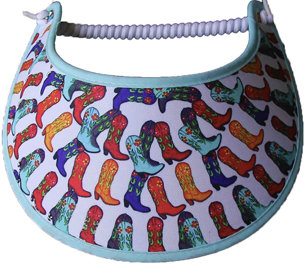 Foam sun visor with boot scooting boots