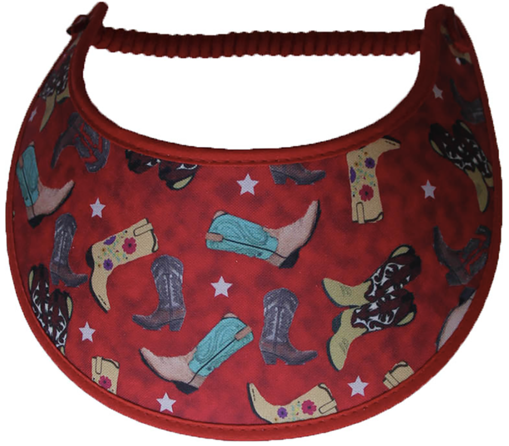Ladies sun visor with boots & stars