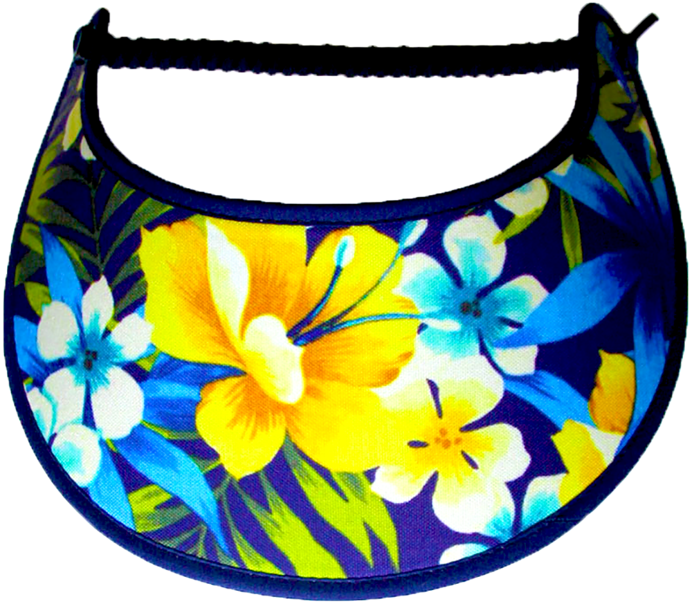 Foam sun visor with yellow & white flowers