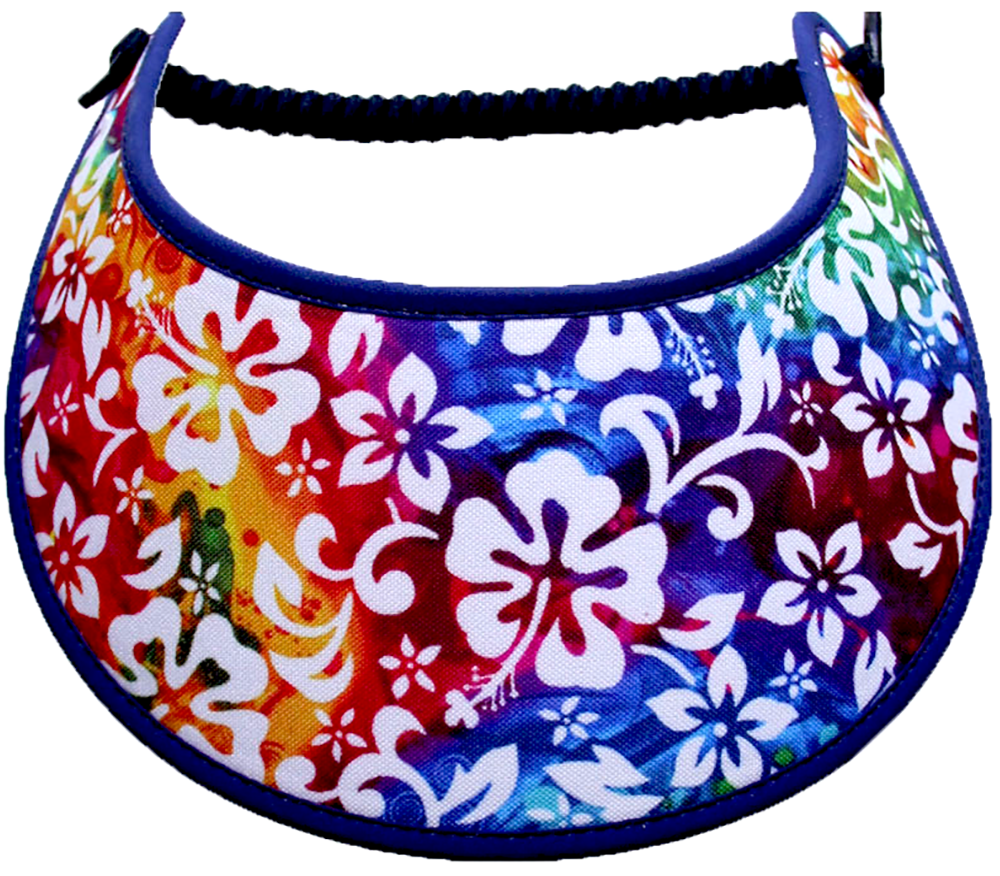 Ladies sun visor with tropical flowers