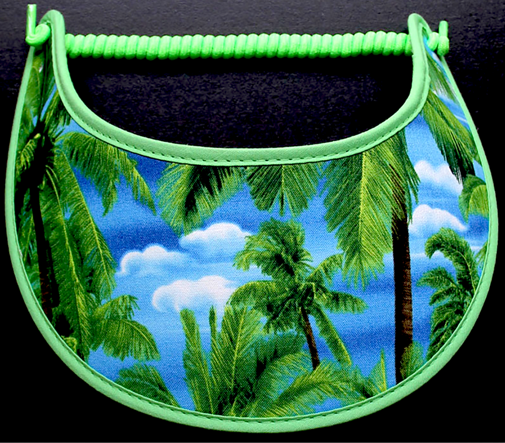 Foam sun visor with palm trees