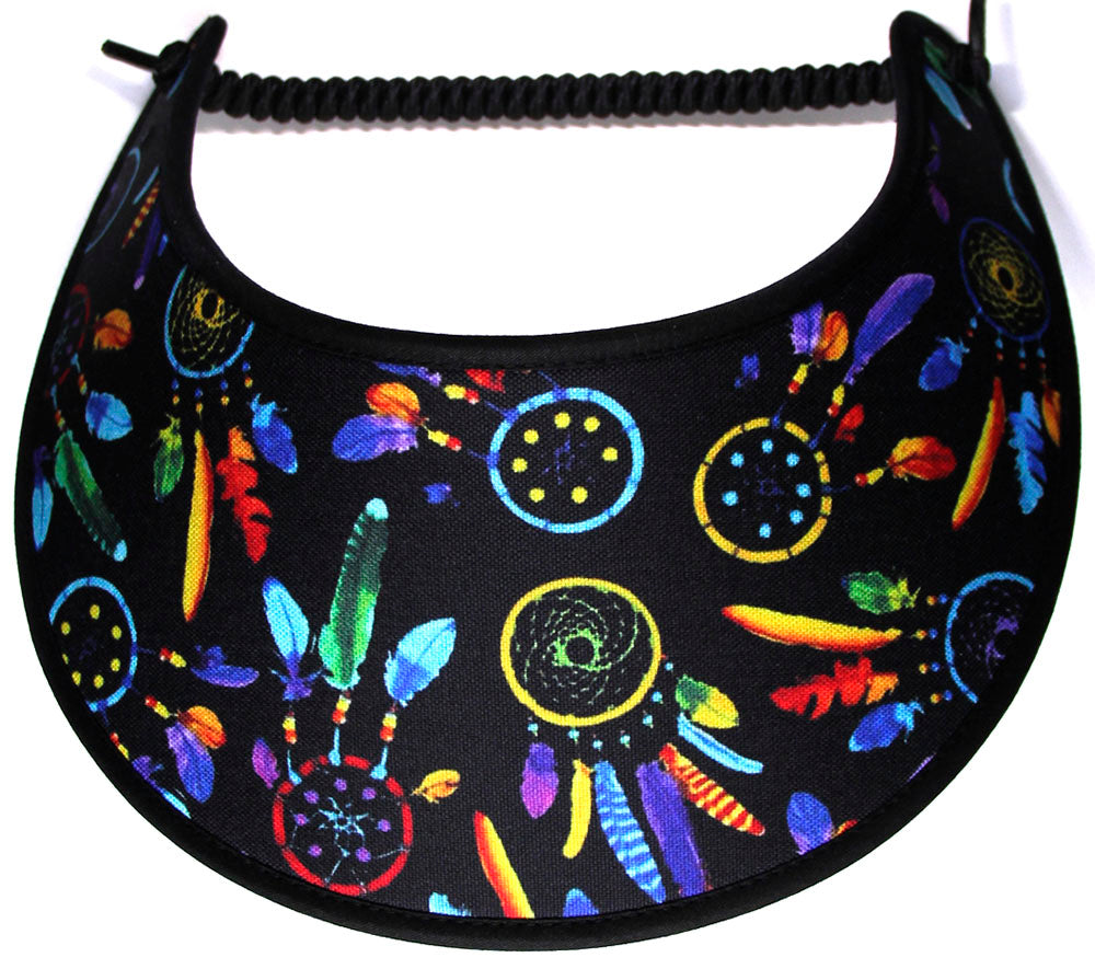 Foam sun visor with colorful dream catchers