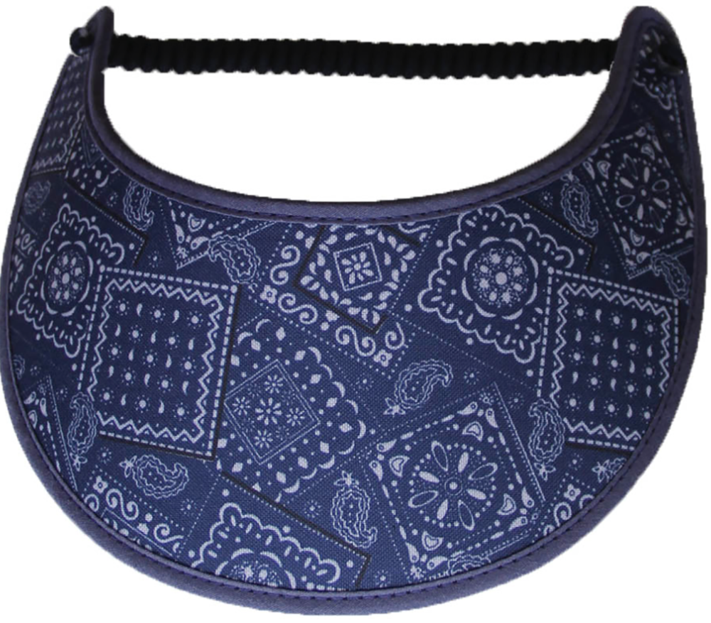 Foam sun visor with blue bandana