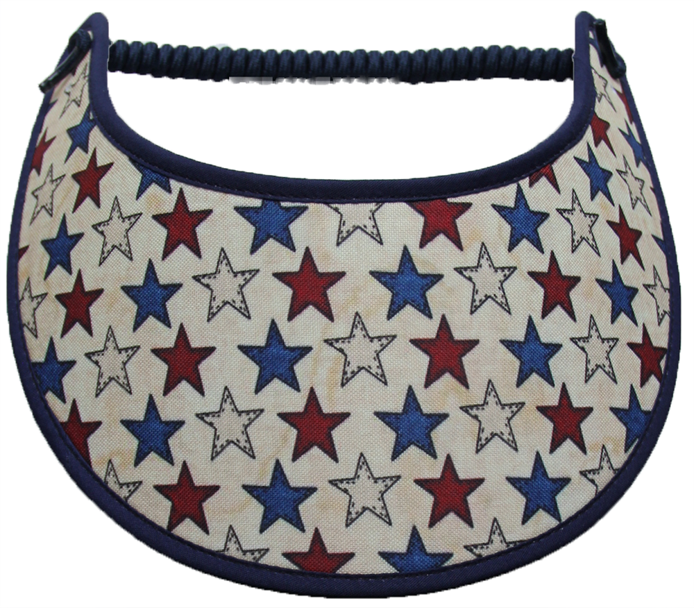 Foam sun visor with stars on tan:
