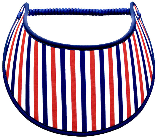 Foam sun visor with red, white & blue stripes