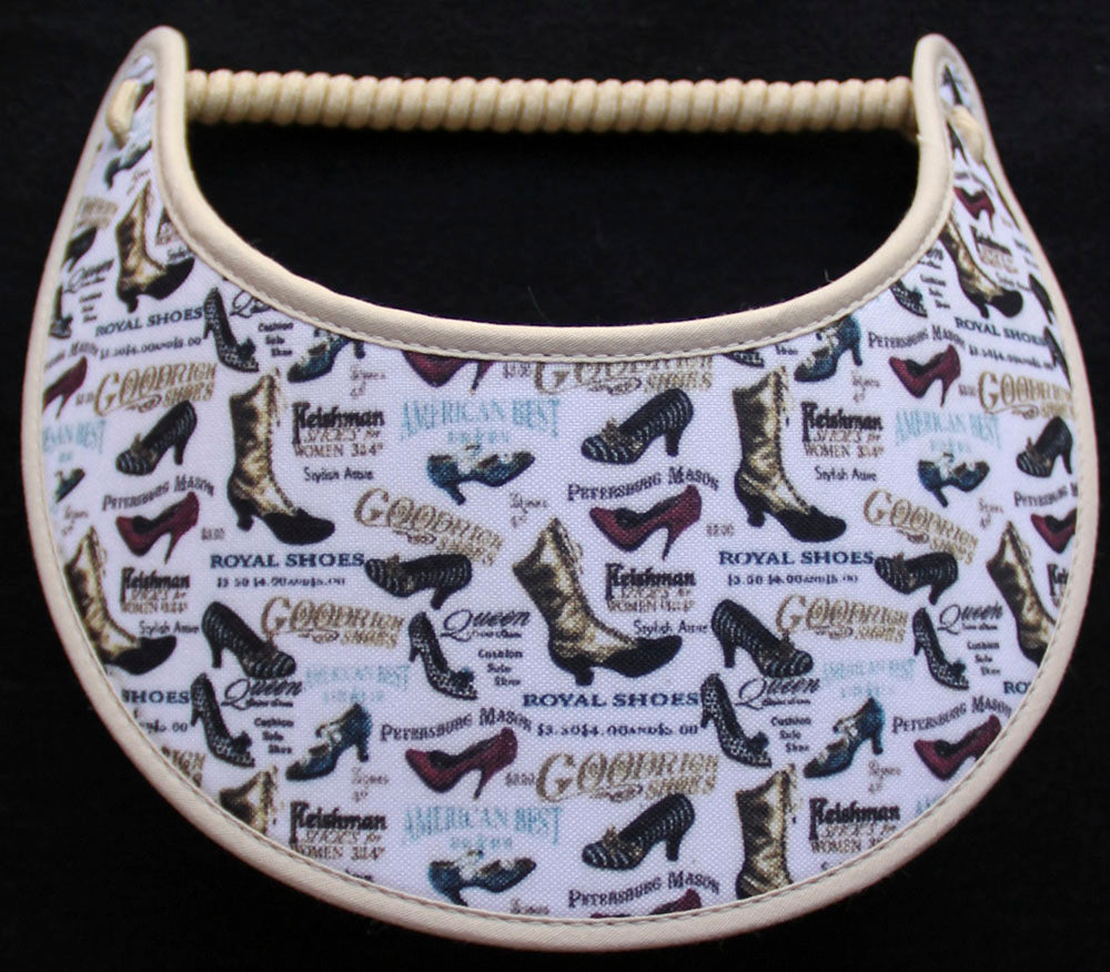 Foam sun visor with vintage shoes