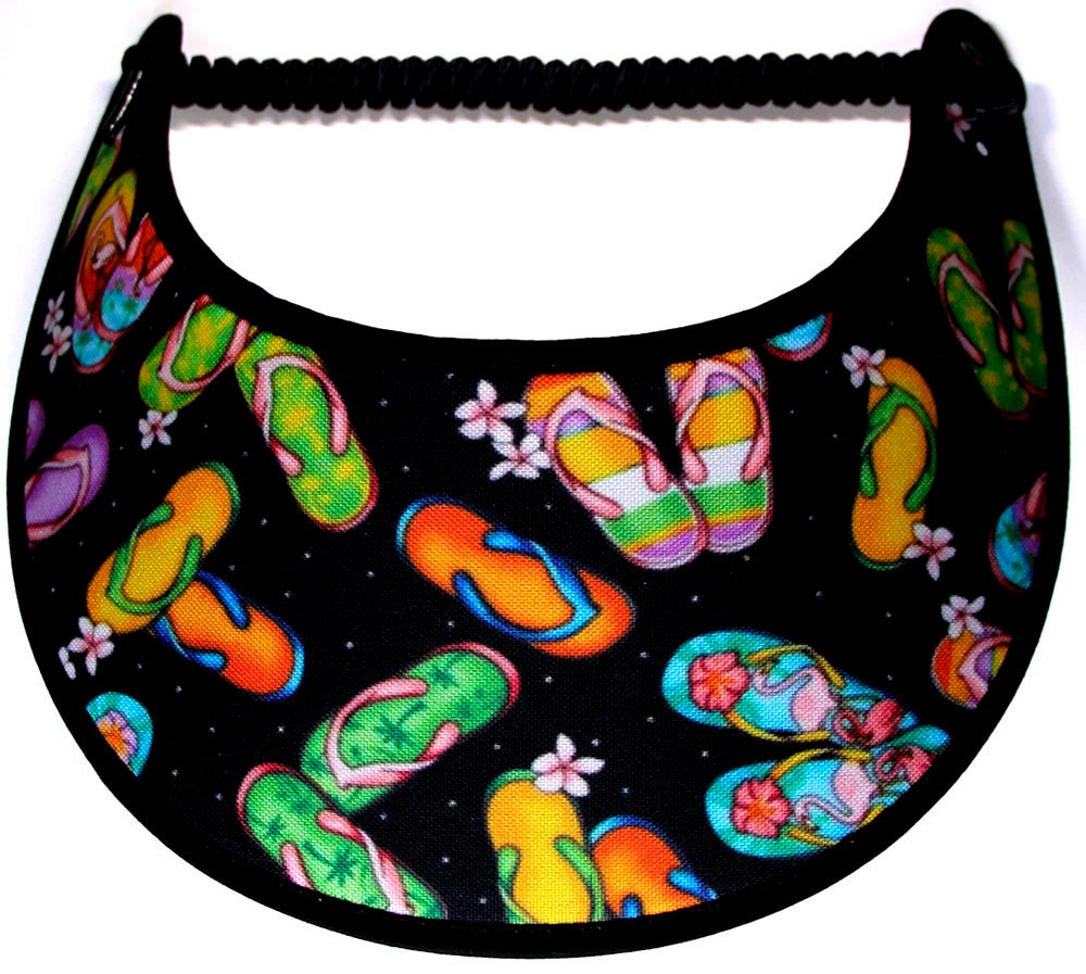 Foam sun visor with tropical flip flops