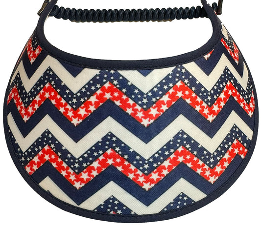 4th of July Sun Visor with Stars in Chevron Design