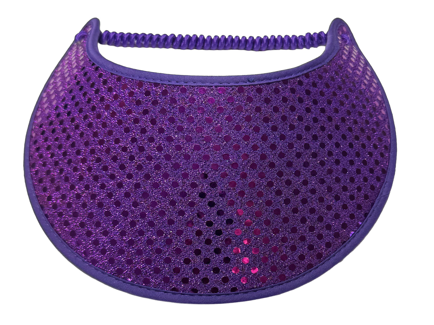 J100w  Purple Confetti Glitz Wide Brim Sun Visor