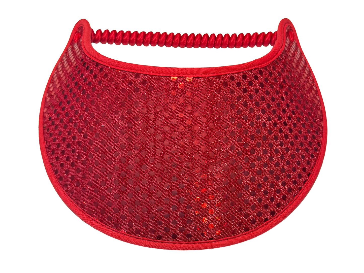J110w  Red Confetti Glitz Wide Brim Sun Visor