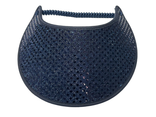 J120w  Navy Confetti Glitz Wide Brim Sun Visor